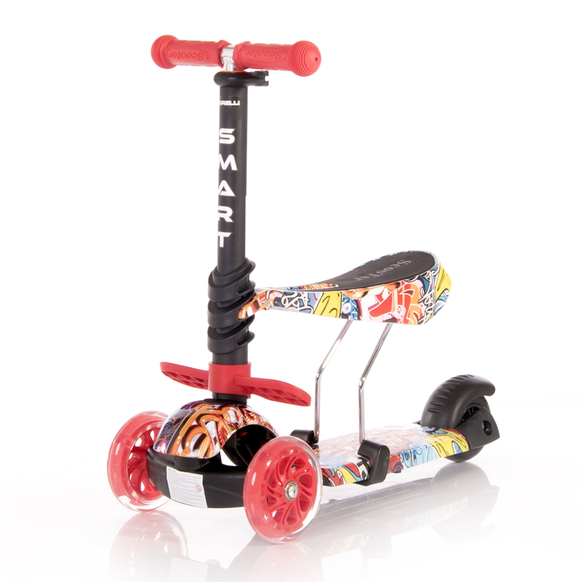 Πατίνι Smart Scooter με κάθισμα Red Graffiti Lorelli