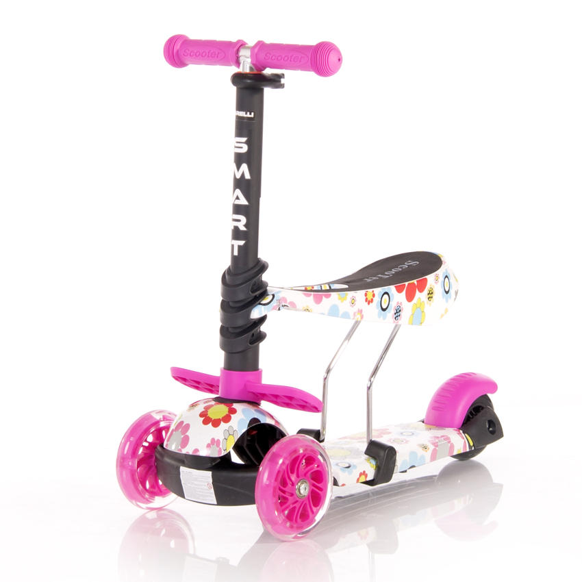  Πατίνι Smart Scooter με κάθισμα Pink Flowers Lorelli