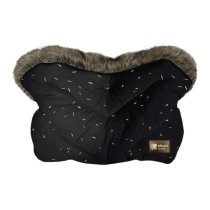 Γάντια Καροτσιού Luxury Fur Confetti Black Kikka Boo
