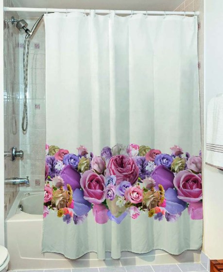  Κουρτίνα μπάνιου Caliber Art 3066 190x180 Εμπριμέ  Beauty Home