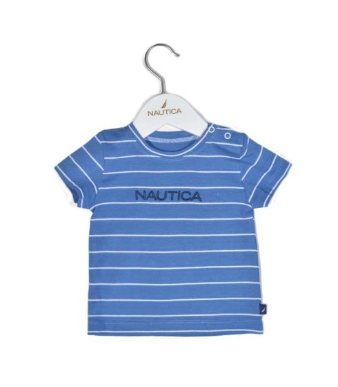 Nautica Des.11 T-Shirt Jersey Organic Μπλε Ριγέ 68cm 3-6 μηνών Omega Home