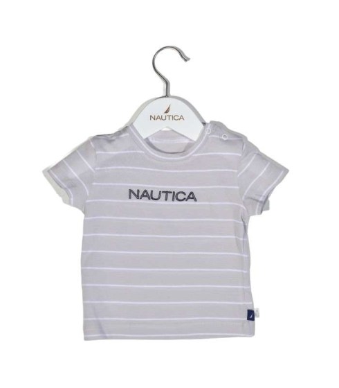 Nautica Des.15 T-Shirt Jersey Organic Γκρι Ριγέ 68cm 3-6 μηνών Omega Home