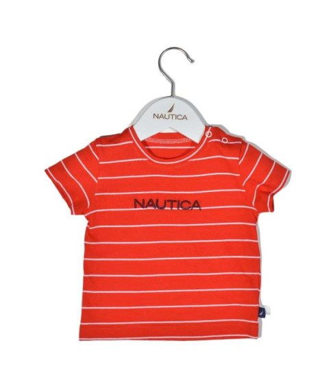Nautica Des.16 T-Shirt Jersey Organic Κόκκινο Ριγέ 68cm 3-6 μηνών Omega Home