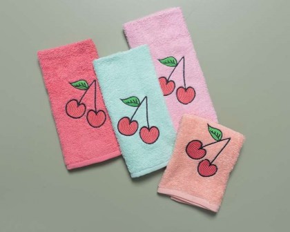 Palamaiki Παιδικές Πετσετες  Σετ  Παιδικες 4 Τεμ 40×60 Kids Bath Cherries