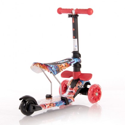  Πατίνι Smart Scooter με κάθισμα Graffiti Red 10390020002 Lorelli