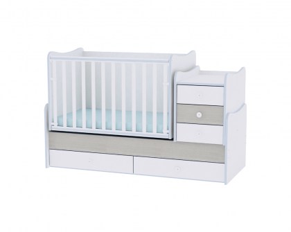 Πολυμορφικό Μετατρεπόμενο Παιδικό Κρεβάτι Maxi Plus White/Blue Elm Lorelli 10150300033A