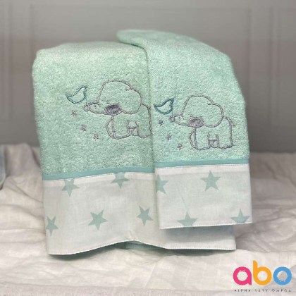Σετ βρεφικές πετσέτες 2τμχ Elephant ABΟ 