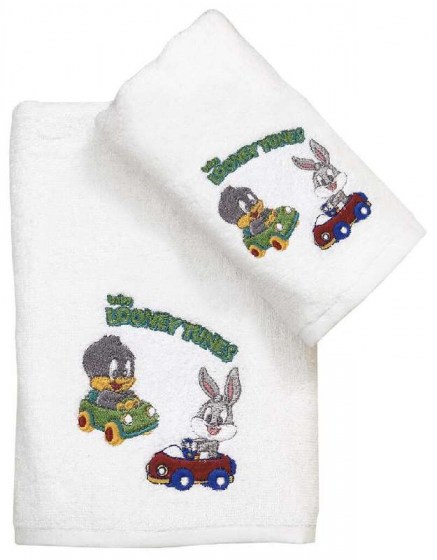 Viopros Παιδικές Πετσέτες  Πετσέτα Προσώπου 50×80 Baby Looney Tunes 20 Λευκό